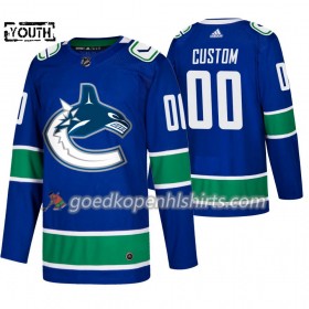 Vancouver Canucks Custom Adidas 2019-2020 Blauw Authentic Shirt - Kinderen